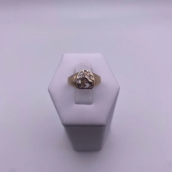 10k yellow gold Horseshoe ring - Picture 1 of 11